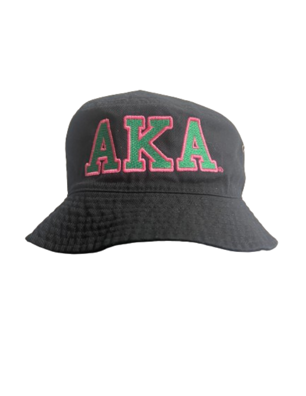 AKA Embroidered Bucket Hat Black