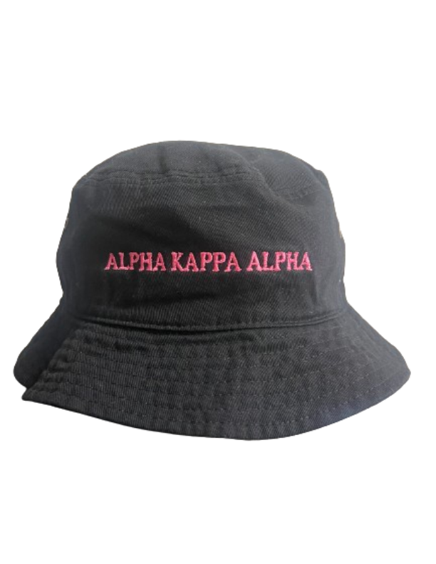 AKA Embroidered Bucket Hat Black