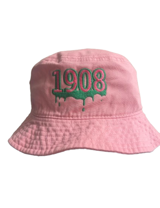 AKA Pink "Drippin" 1908 Embroidered Bucket Hat
