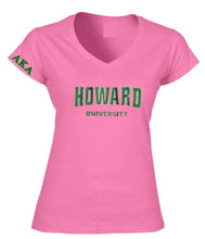 Load image into Gallery viewer, AKA Embroidered HU Tee V-neck
