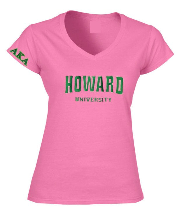 AKA Embroidered HU Tee V-neck