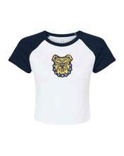 Load image into Gallery viewer, NC A&amp;T Raglan Fitted Aggie Dog Face Crop Top Tee
