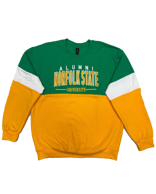 Norfolk State University Horizontal Color block Crewneck