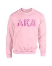 Load image into Gallery viewer, AKA Embroidered Greek Letter Tone on Tone Pullover | Sweatshirt
