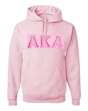Load image into Gallery viewer, AKA Tone on Tone Greek Letter Embroidered Hoodie
