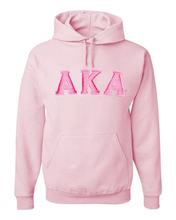 Load image into Gallery viewer, AKA Tone on Tone Greek Letter Embroidered Hoodie

