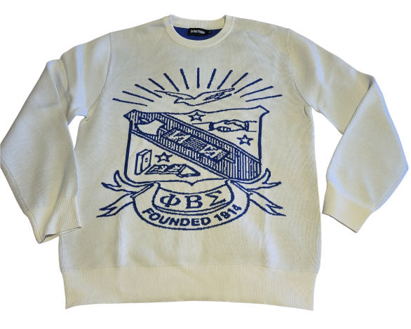 ΦΒΣ Jacquard Heavy Knit Shield Sweater