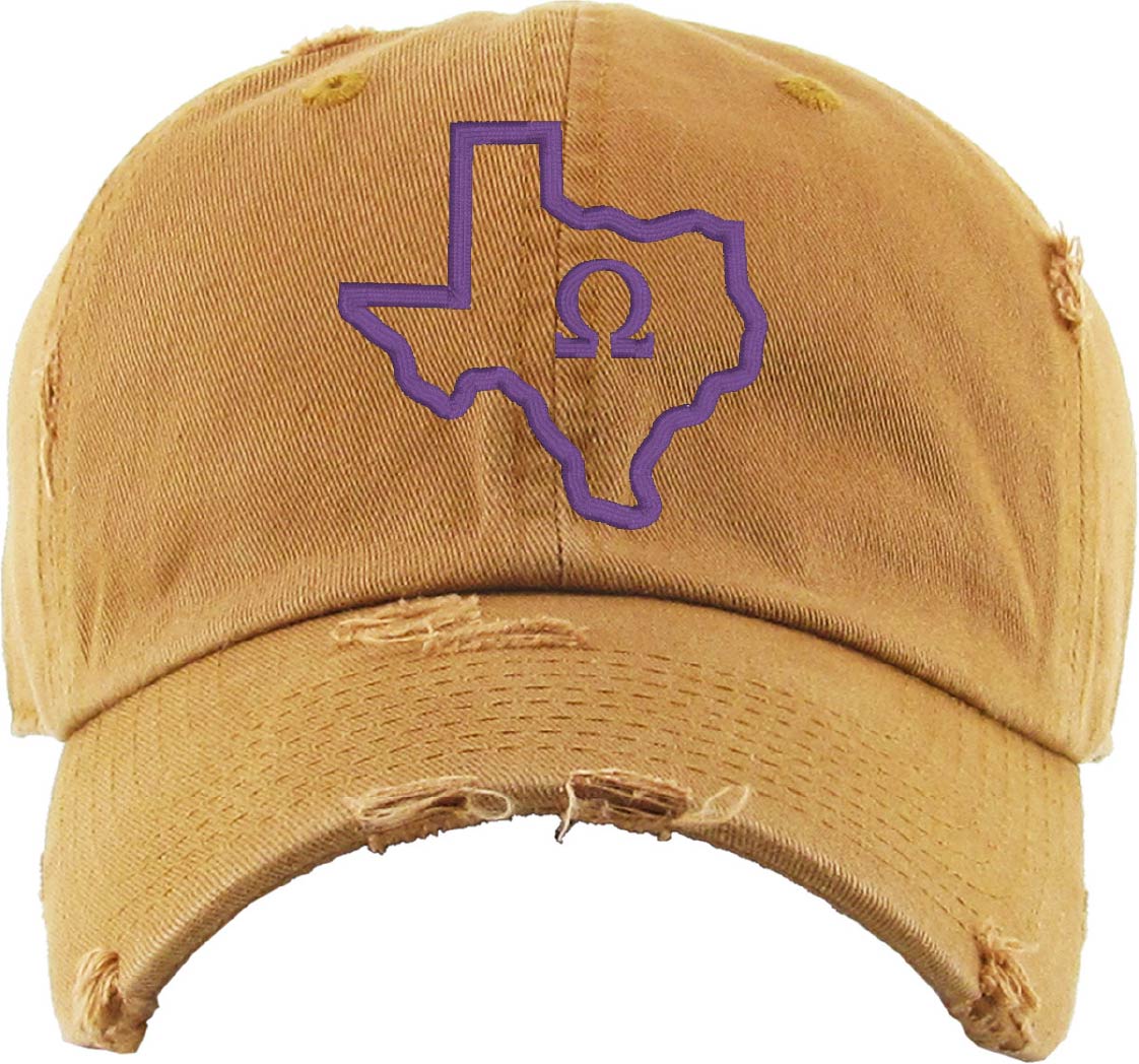 OPP YOUR STATE "Q" Cotton Distressed Cap