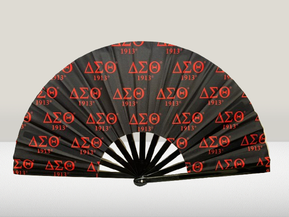 Delta Sigma Theta Hand Fan – Crimson & Black