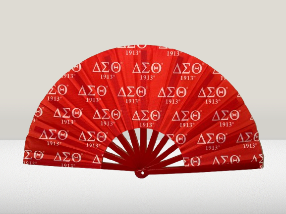 Delta Sigma Theta Hand Fan – Crimson & Black