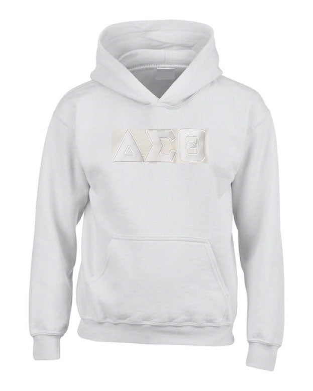 DST Greek Letter tone on tone hoodie sweatshirt