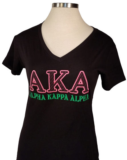 AKA Embroidered Quilt Style | V-Neck