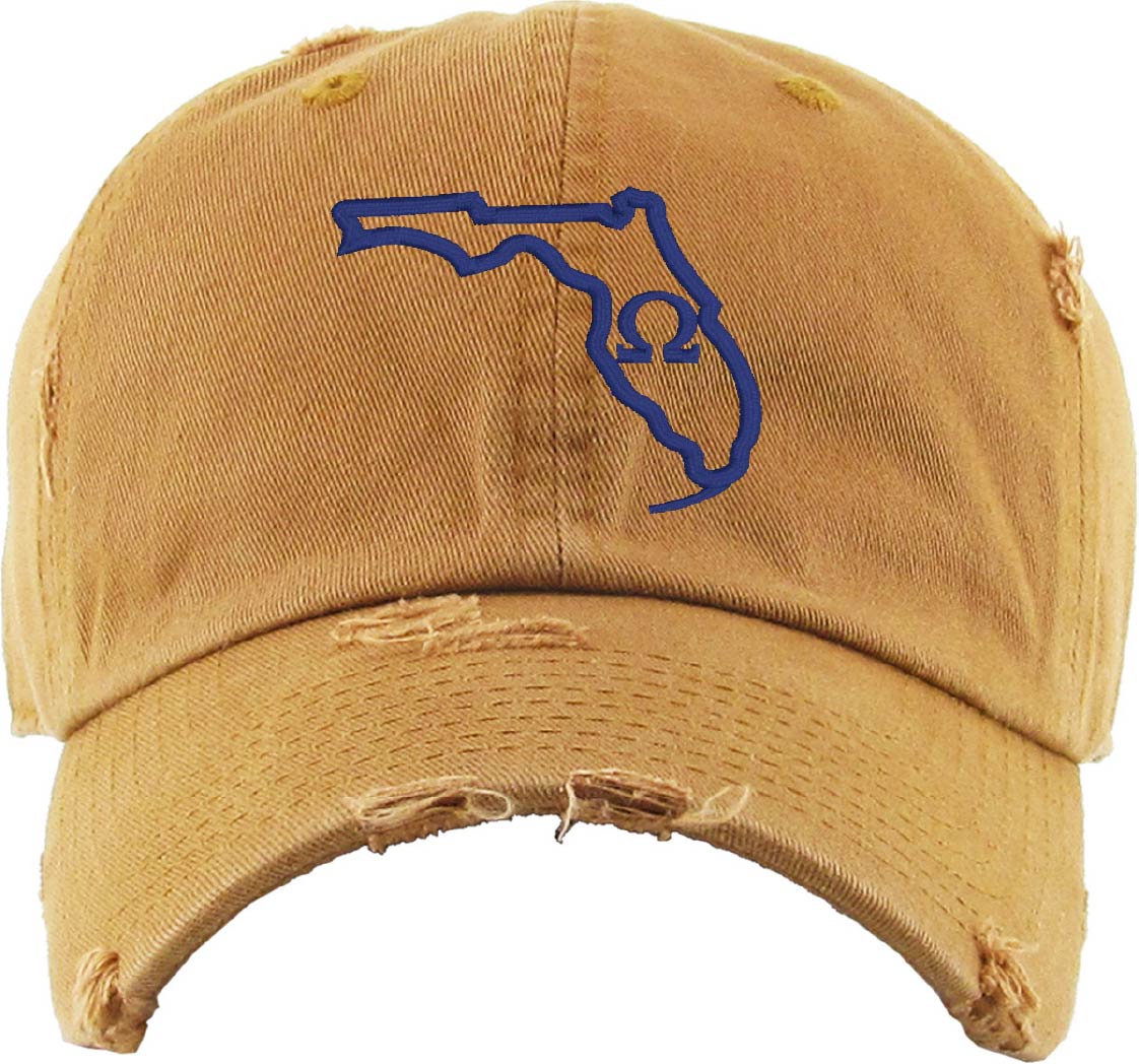 OPP YOUR STATE "Q" Cotton Distressed Cap