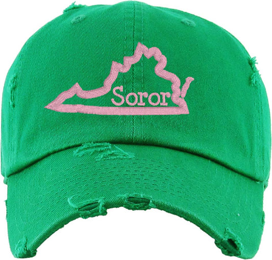 AKA YOUR STATE "Soror" Cotton Distressed Cap