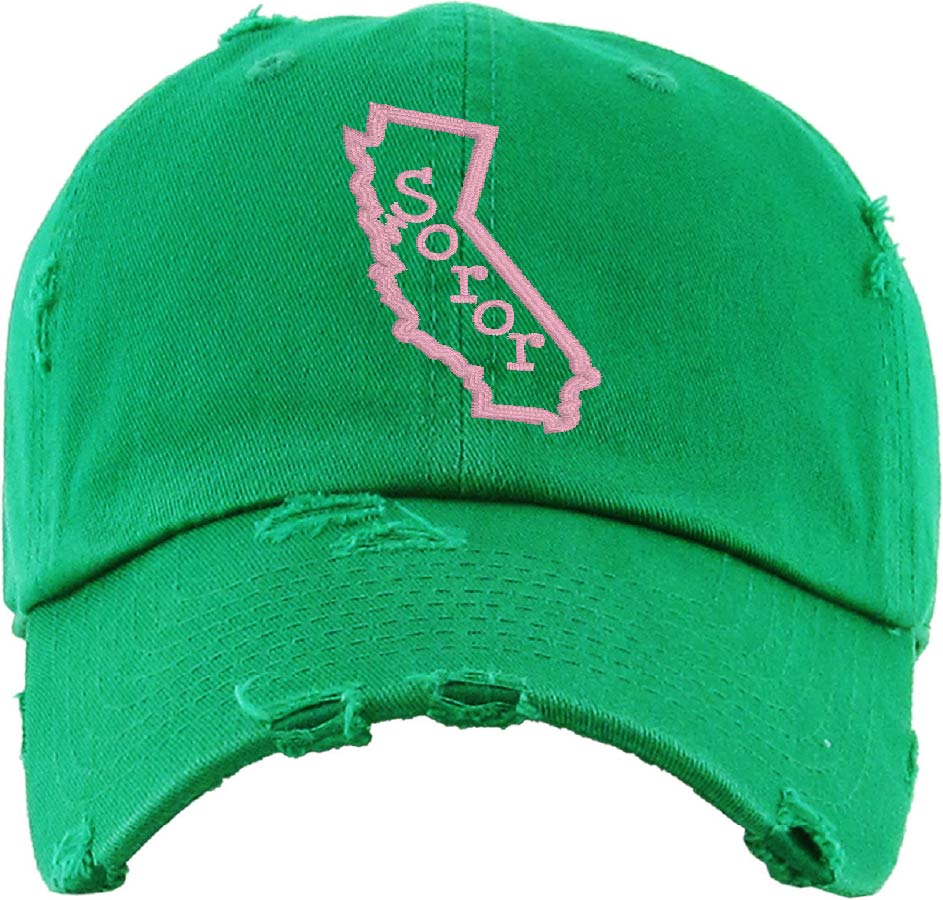 AKA YOUR STATE "Soror" Cotton Distressed Cap