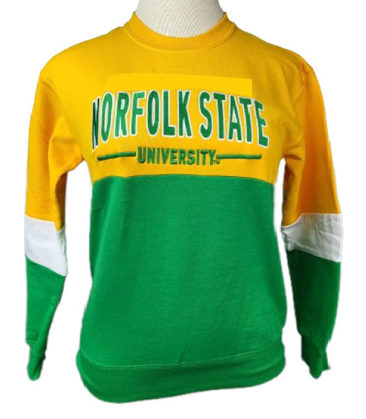 Norfolk State University Horizontal Color block Crewneck