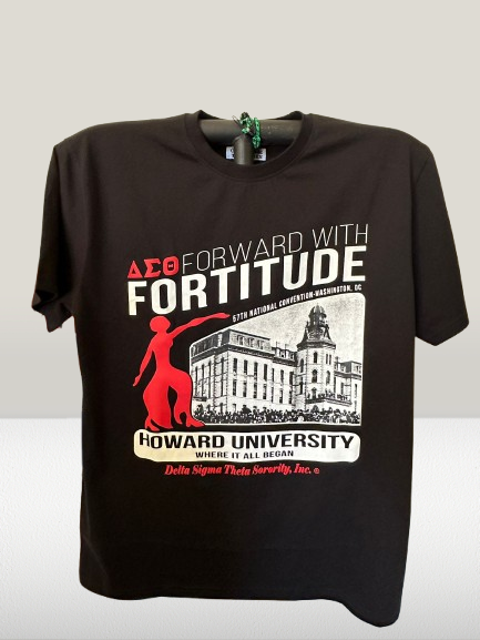 Delta Sigma Theta "Forward with Fortitude" Black T-Shirt