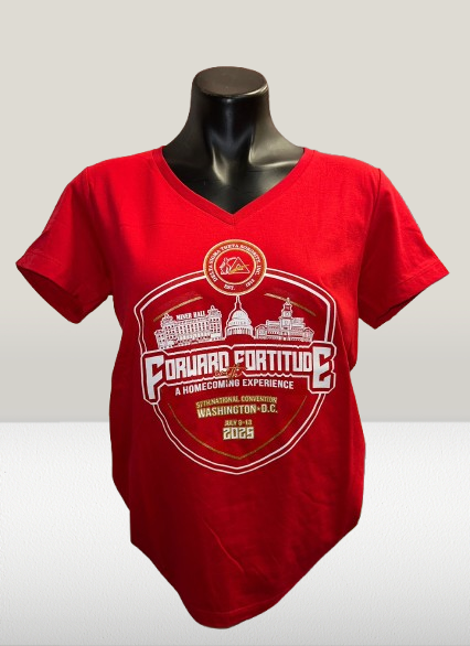 Delta Sigma Theta "Forward with Fortitude" Red V-Neck T-Shirt