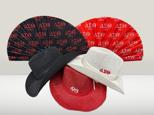 Delta Sigma Theta Hand Fan – Crimson & Black