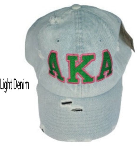 AKA Embroidered Distressed Cap