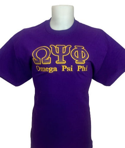 ΩΨΦ Quilt Embroidered T-shirt