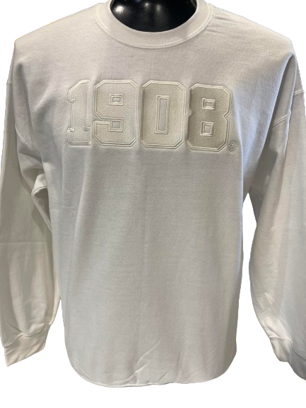 AKA 1908 White on White Embroidered Pullover | Sweatshirt