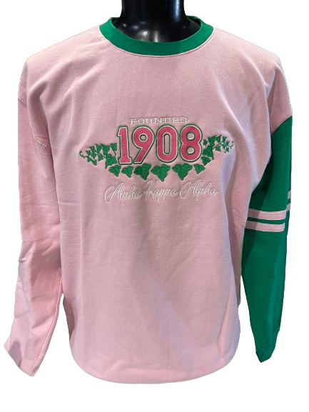 AKA Gnri23 Pink block crew neck