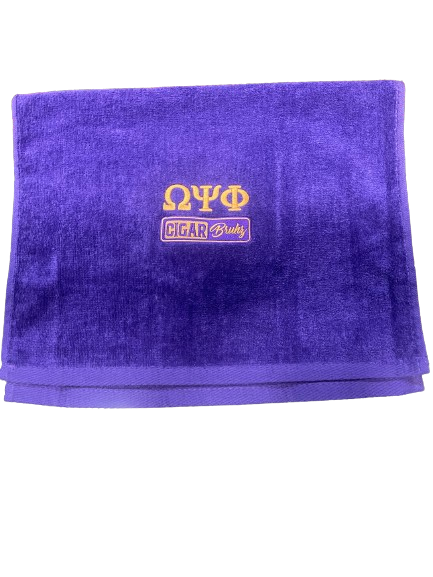 Omega Psi Phi Purple "Cigar Bruhz" Hand Towel