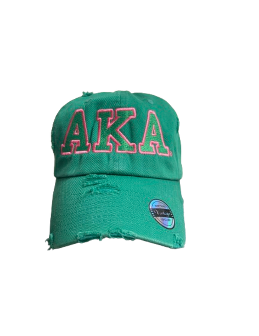 AKA Green Distressed Adjustable Cap
