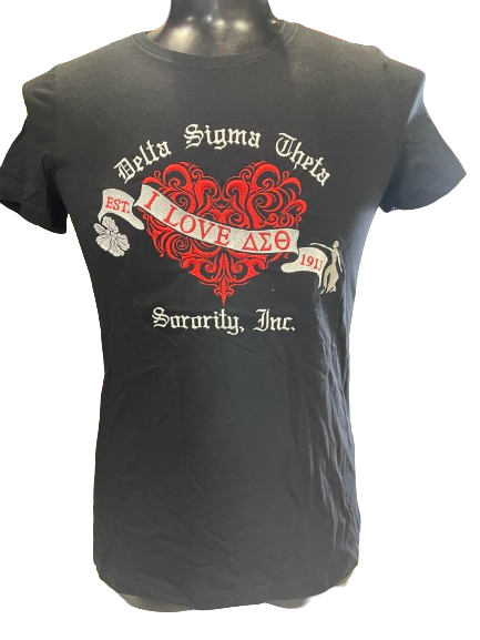 Delta Sigma Theta You Know Where My Heart Lies Embroidered Tee
