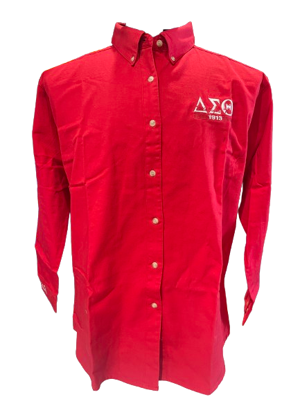 DST Business Embroidered Twill Long Sleeve Shirt