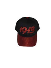 Load image into Gallery viewer, Delta Sigma Theta Embroidered Red Glitter Brim Cap
