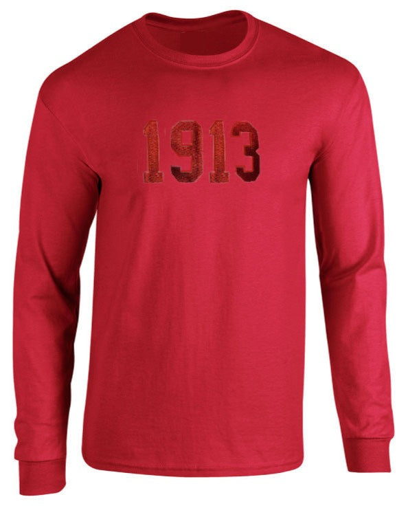ΔΣΘ 1913 Tone on Tone Embroidered Long Sleeve Shirt
