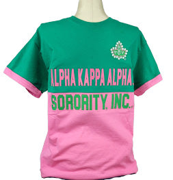 AKA Alpha Kappa Alpha Sorority Inc. Embroidered 2-Tone T-shirt