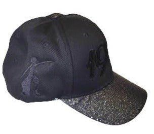 Delta Sigma Theta 1913 Embroidered Black Glitter Brim Cap Black on Black