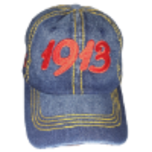 Load image into Gallery viewer, Delta Sigma Theta 1913 TR Gold Stitch Denim Cap (Blue Denim)
