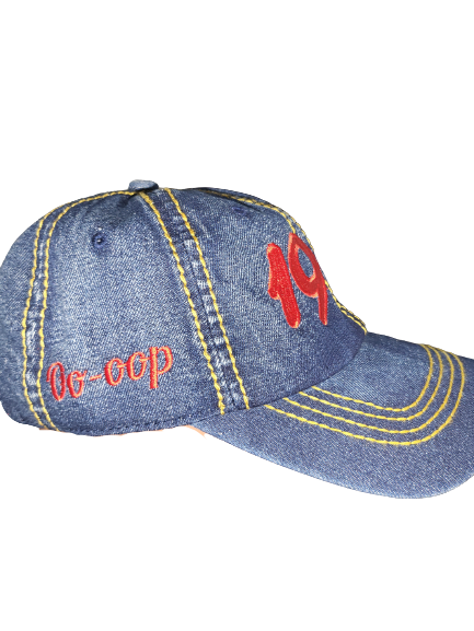 Delta Sigma Theta 1913 TR Gold Stitch Denim Cap (Blue Denim)