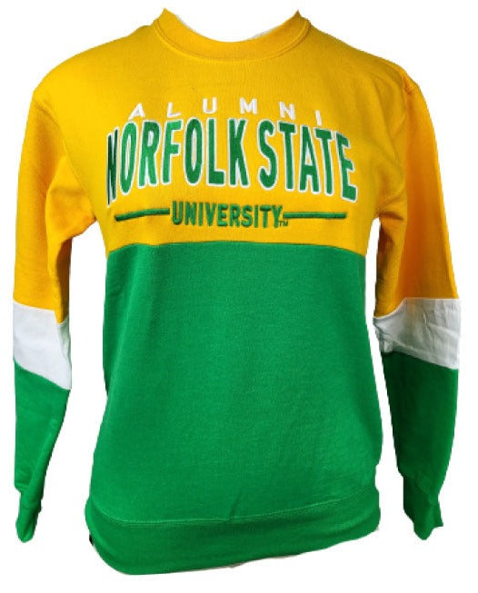 Norfolk State University Horizontal Color block Crewneck
