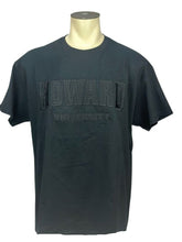 Load image into Gallery viewer, Howard University Embroidered Black on Black T-shirt
