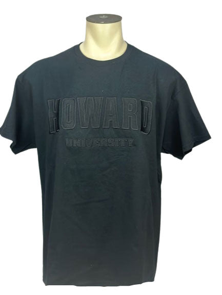 Howard University Embroidered Black on Black T-shirt