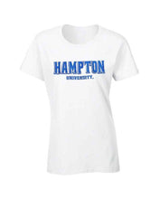 Load image into Gallery viewer, Hampton University  Embroidered Ladies Cut  T-shirt
