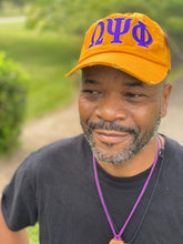 Load image into Gallery viewer, Omega Psi Phi Old Gold Distressed Cap
