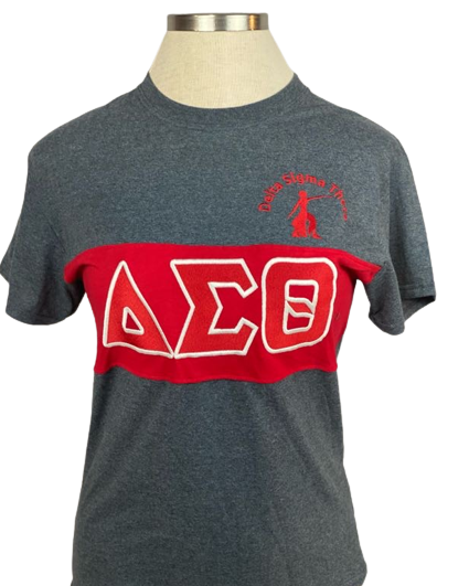 Delta Sigma Theta Grey/Red Color Block Tee