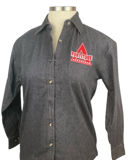 DST Ladies of Fortitude Ladies Black Denim Shirt
