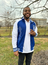 Load image into Gallery viewer, ΦΒΣ | Light Embroidered Varsity Windbreaker Jacket
