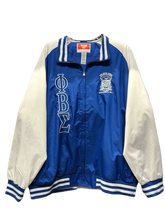 Load image into Gallery viewer, ΦΒΣ | Light Embroidered Varsity Windbreaker Jacket
