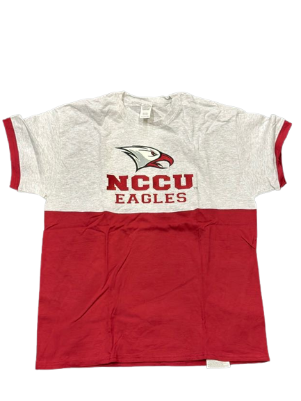 NCCU Embroidered Color-block Tee Grey