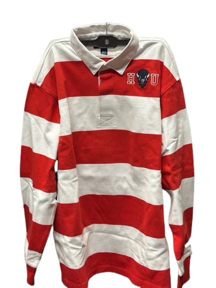 Howard University Striped Polo | Embroidered Shirt