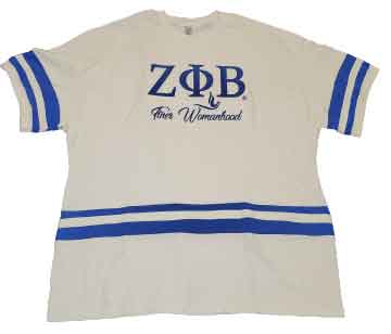 ΖΦΒ Varsity Jersey Embroidered G2 V-Neck Tee (*Plus sizes available*)