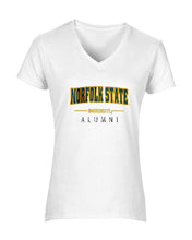 Load image into Gallery viewer, Norfolk State University Embroidered Ladies Fit V-neck T-shirt
